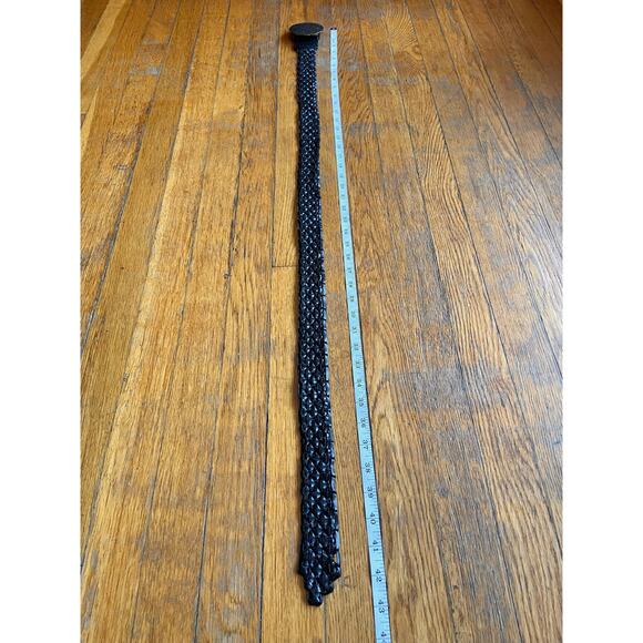 LUCKY BRAND Black Weave Leather Belt w/Boho Buckle sz XS/S - Picture 8 of 9